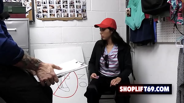 Hot teen shoplifter Penelope Woods fucked hard by security guard